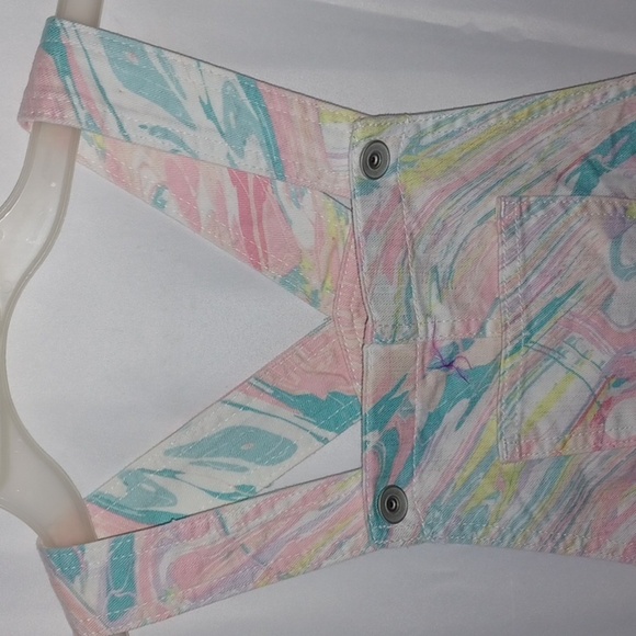 The childrens place rainbow Rose Pottery swirled overalls - Picture 2 of 6